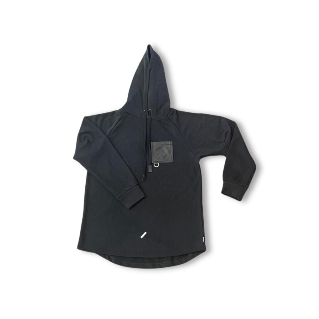 Premium Black Hoodie with Chest Pocket - Unisex Comfort Fit